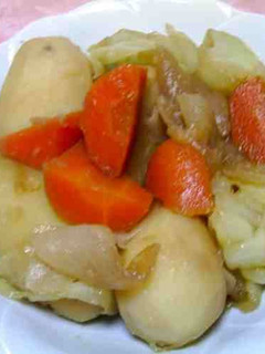 A picture of Stewed New Potato, Sweet Onion, and Spring Cabbage.