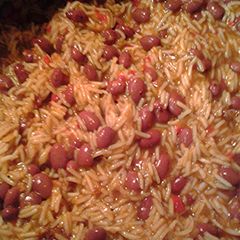 A picture of Basmati rice with red beans.