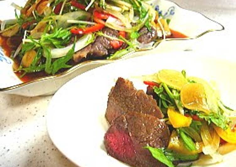 Simple Way to Make Super Quick Homemade Steak With Lots of Vegetables- Wasabi Garlic Sauce