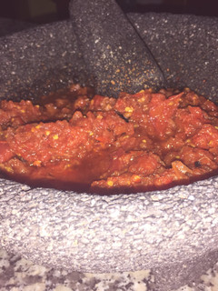 A picture of Mexican Guajillo Salsa.