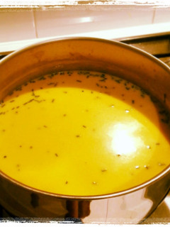 A picture of Easy Pumpkin, leek and potato soup.