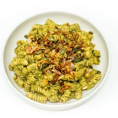A picture of Charred Broccoli and Jalapeño Pepita Pesto Pasta.