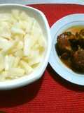 Tapioca with peppered fish