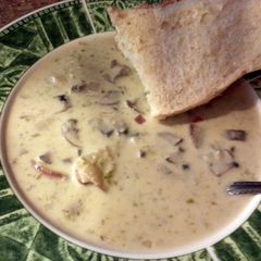 A picture of Mandy's cream of asparagus Soup.