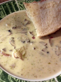 A picture of Mandy's cream of asparagus Soup.