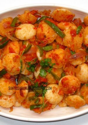 A picture of Button idli pasta.