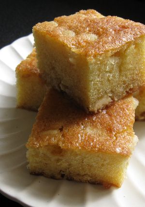 A picture of Blondies with Macadamia Nuts.