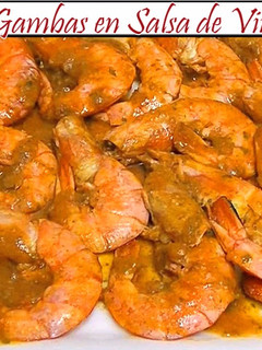 Una foto de Gambas en Salsa de Vino Blanco