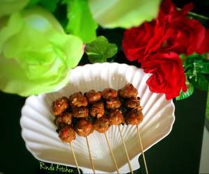 Resep mudah Sate bakso goreng bumbu pecel (enak, b&amp;#39;fast super kilattt)🍡 Nikmat Lezat