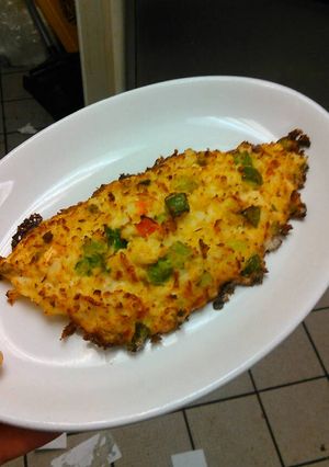 A picture of Crab crusted fish.
