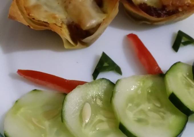 Simple Way to Prepare Perfect Crunchy pizza cup #appetizer