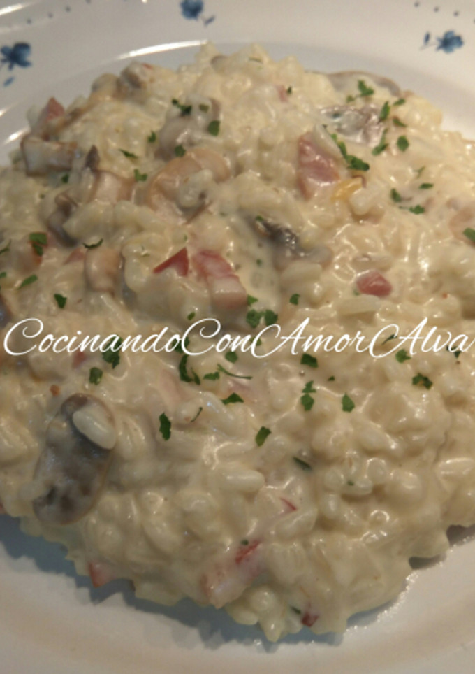 Una foto de Arroz con champiñones