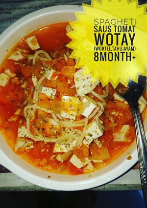Foto resep Mpasi Spaghetti Saus Tomat Wotay 8M+