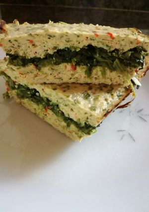 Una foto de Budín de pollo y espinaca