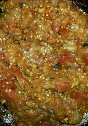 A picture of Eggplant mash.