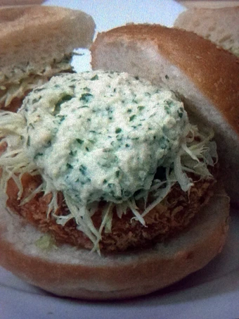 Recipe Salmon Katsu Burger which So Delicious
