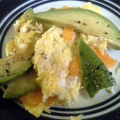 A picture of Avocado omelet.