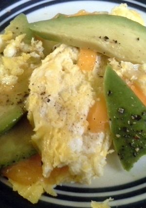 A picture of Avocado omelet.