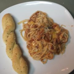 Quick but tastey spaghetti A picture of Quick but tastey spaghetti.