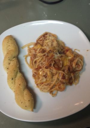 A picture of Quick but tastey spaghetti.