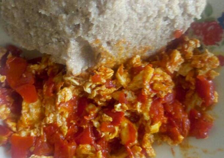 Easiest Way to Quick Delicious Fried eggs with Brown Ugali