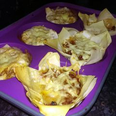 A picture of Sophie's easy lasagne cups.