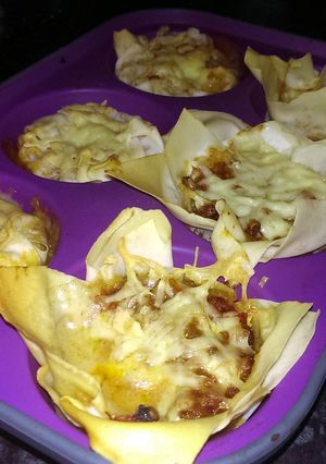 A picture of Sophie's easy lasagne cups.