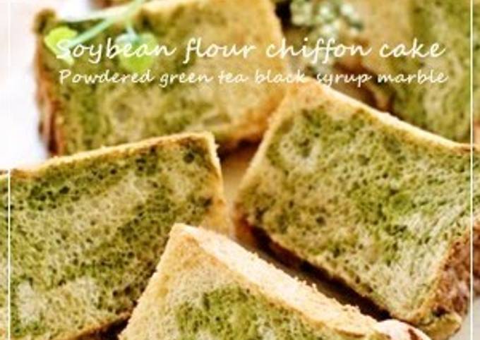 kinako chiffon cake with green tea and black sugar recipe main photo