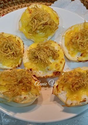 Hình của món Bánh màn thầu nướng phô mai chà bông.