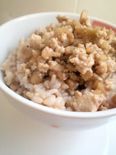 A picture of Burdock Root and Tofu Soboro.