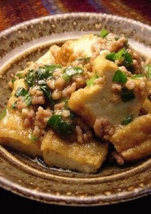 A picture of Japanese-Style Mapo Dofu with Atsuage.