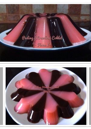 Foto resep Puding Susu Strawberry Coklat