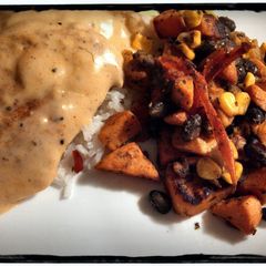 A picture of Chicken with Cajun Sauce.