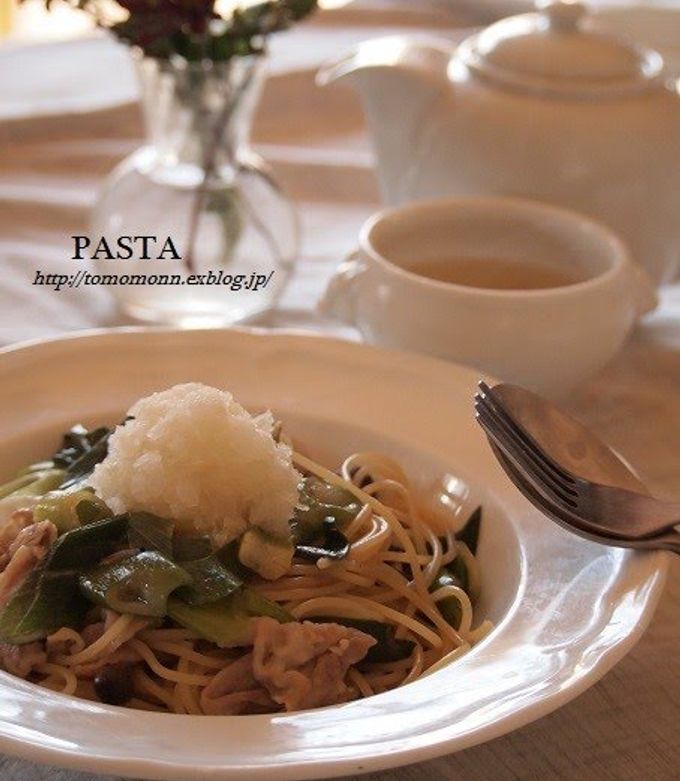 Japanese Style Pasta With Kujo Leek And Pork Recipe By Cookpad.Japan