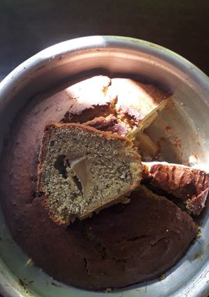 Una foto de Budín o torta de arvejas y manzana