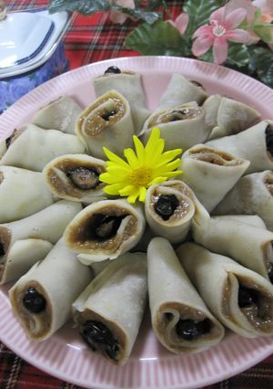 A picture of Chewy Black Bean & Coffee Cream Rolls.
