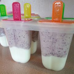 A picture of BLUEBERRY VANILLA YOGURT ICE POPS:-).