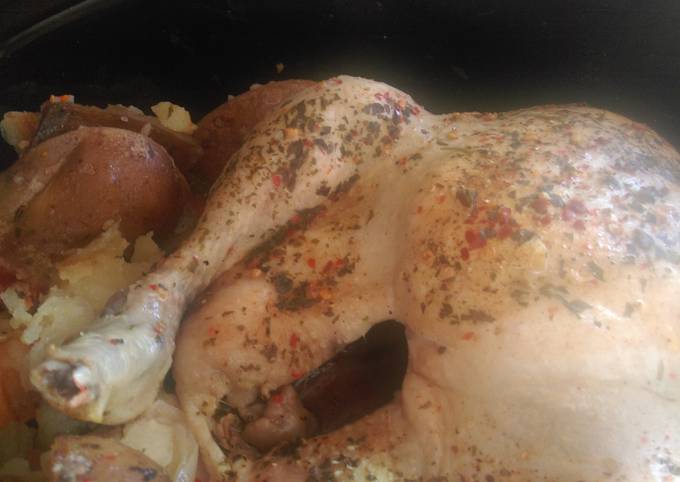 Recipe: Perfect Mandys whole chicken slow cooker