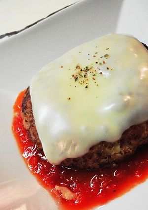 A picture of Healthy Italian-style Hamburger Steak with Tofu.
