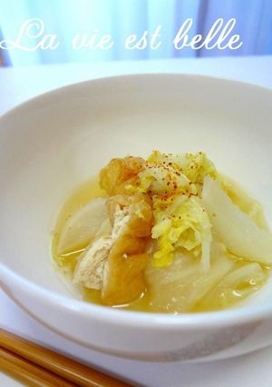 A picture of Vegan Simmered Chinese Cabbage and Turnip.