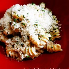 A picture of Minced Meat & Cheese Cream Pasta.