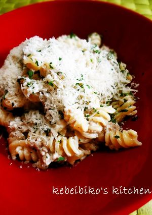 A picture of Minced Meat & Cheese Cream Pasta.