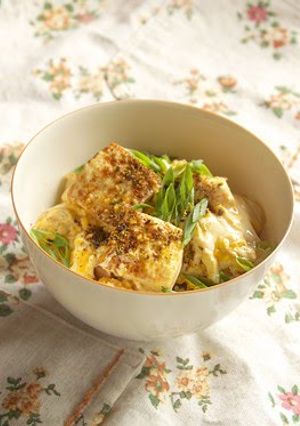 A picture of Silken Tofu and Egg Rice Bowl.