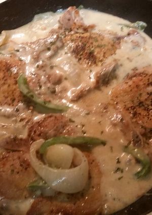 A picture of Smothered Pork Chops.