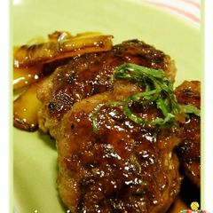 A picture of Minced Pork Sweet and Salty Teriyaki Tsukune Patties.