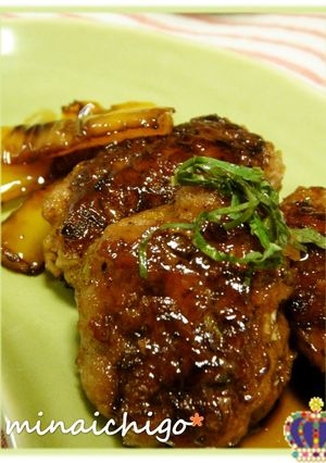 A picture of Minced Pork Sweet and Salty Teriyaki Tsukune Patties.