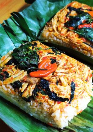 Foto resep Nasi bakar ayam suwir kemangi