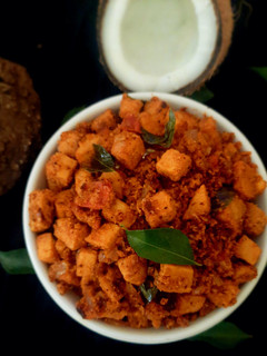 A picture of Elephant yam coconut masala fry.