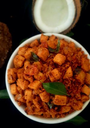 A picture of Elephant yam coconut masala fry.