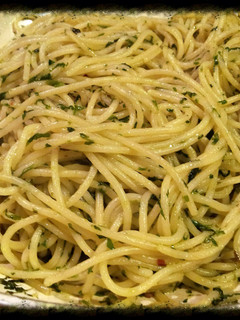 A picture of AMIEs SPAGHETTI with OIL & PARSLEY.